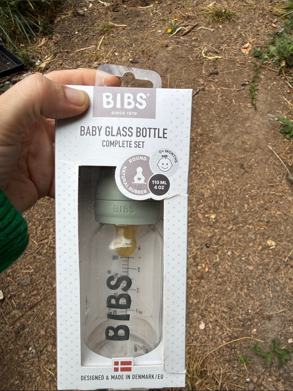 Baby Glass Bottle Complete Set — Sage Green